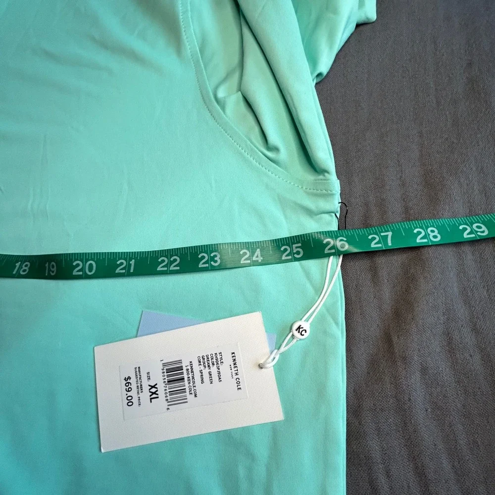Kenneth Cole New York Mens Dreamy Green Quarter Zip Pullover XXL KH9D63PJ9DA5